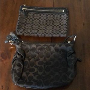Coach purse and coach makeup bag